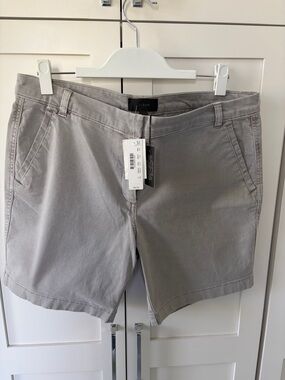 NEW J. Crew Women's Chino Shorts Light Gray Size 12